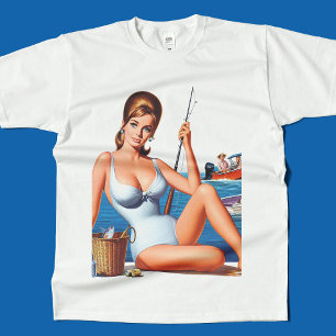 Retro Vissen Pin-up T-shirt