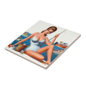 Retro Vissen Pin-up Tegeltje (Zijkant)