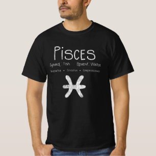 Retro Vissen Sterrenbeeld Vissen Water Astrologie T-shirt