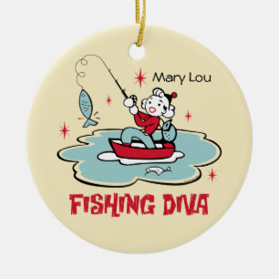 Retro Vist Diva Aangepaste versiering Keramisch Ornament