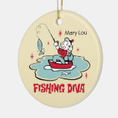 Retro Vist Diva Aangepaste versiering Keramisch Ornament (Links)