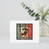 Retro  Vist Reel Cool Dad Vissen Lover Briefkaart (Staand voorkant)