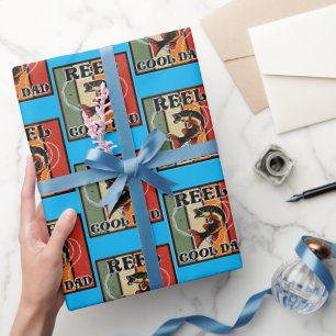 Retro Vist Reel Cool Dad Vissen Lover Cadeaupapier