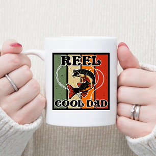 Retro  Vist Reel Cool Dad Vissen Lover Koffiemok