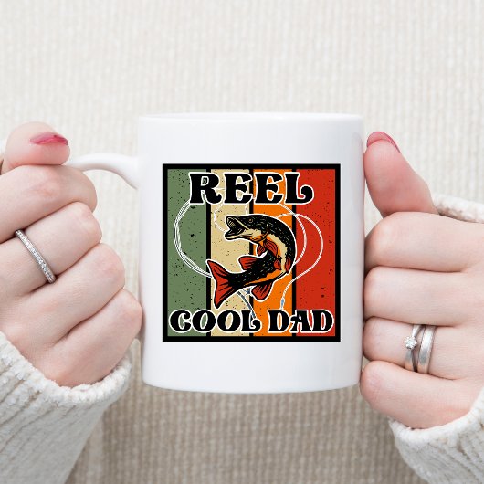 Retro  Vist Reel Cool Dad Vissen Lover Koffiemok
