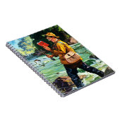 Retro Vist Scene Illustration Cft-laptops Notitieboek (Rechterzijde)