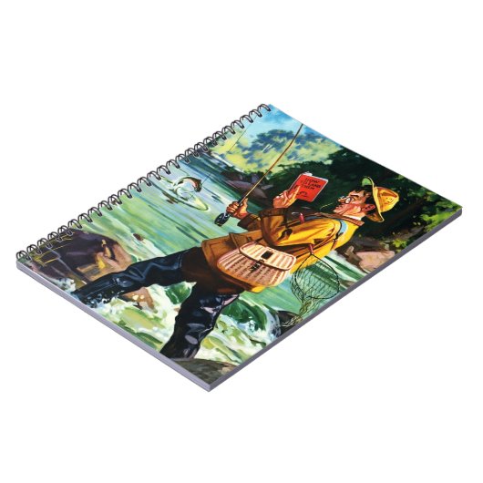 Retro Vist Scene Illustration Cft-laptops Notitieboek (Linkerzijde)