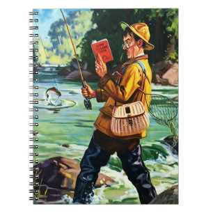 Retro Vist Scene Illustration Cft-laptops Notitieboek