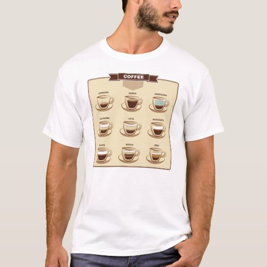 Retro Visual Coffee Chart T-shirt (Voorkant)