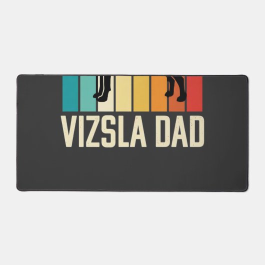 Retro Vizsla Vader Hond Silhouet Bureaumat (Voorkant)