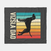 Retro Vizsla Vader Hond Silhouet Fleece Deken (Voorkant (Horizontaal))