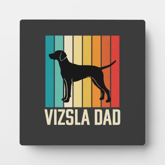 Retro Vizsla Vader Hond Silhouet Fotoplaat (Voorkant)