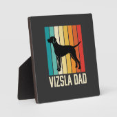 Retro Vizsla Vader Hond Silhouet Fotoplaat (Voorkant)