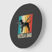 Retro Vizsla Vader Hond Silhouet Grote Klok (Hoek)