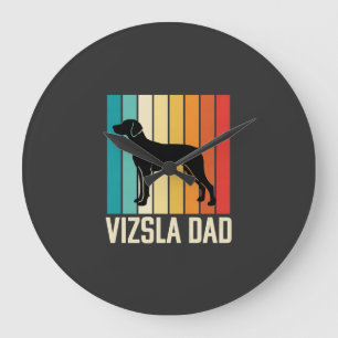 Retro Vizsla Vader Hond Silhouet Grote Klok