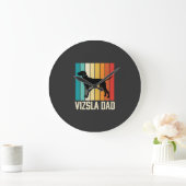 Retro Vizsla Vader Hond Silhouet Grote Klok (Huis)