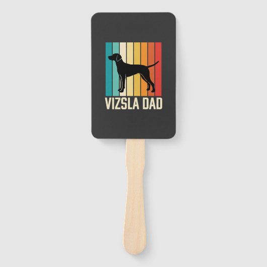 Retro Vizsla Vader Hond Silhouet Handwaaier (Voorkant)