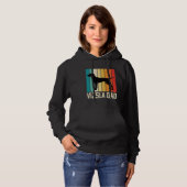 Retro Vizsla Vader Hond Silhouet Hoodie (Voorkant volledig)