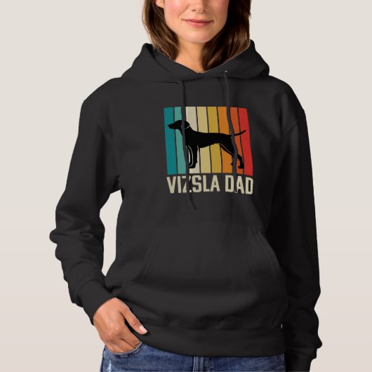 Retro Vizsla Vader Hond Silhouet Hoodie (Voorkant)