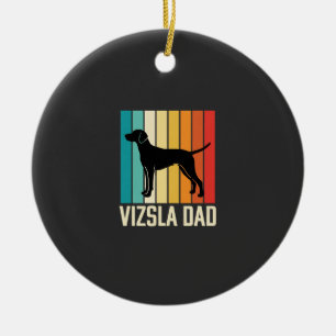 Retro Vizsla Vader Hond Silhouet Keramisch Ornament