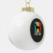 Retro Vizsla Vader Hond Silhouet Keramische Bal Ornament (Links)