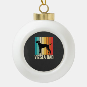 Retro Vizsla Vader Hond Silhouet Keramische Bal Ornament