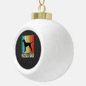 Retro Vizsla Vader Hond Silhouet Keramische Bal Ornament (Rechts)