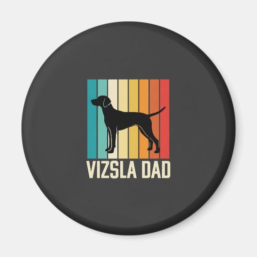 Retro Vizsla Vader Hond Silhouet Magneet (Voorkant)