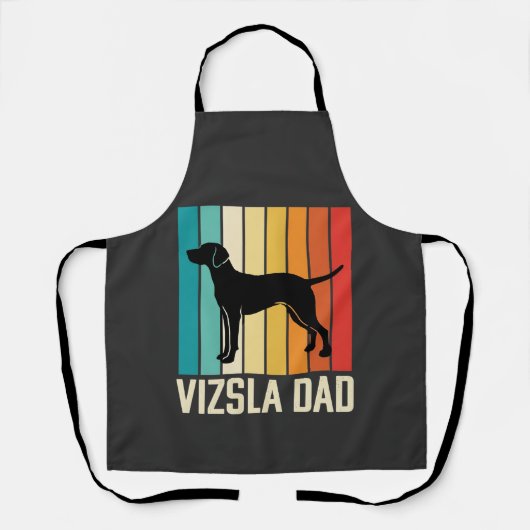 Retro Vizsla Vader Hond Silhouet Schort (Voorkant)