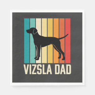 Retro Vizsla Vader Hond Silhouet Servet