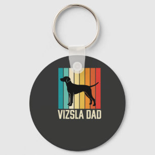 Retro Vizsla Vader Hond Silhouet Sleutelhanger