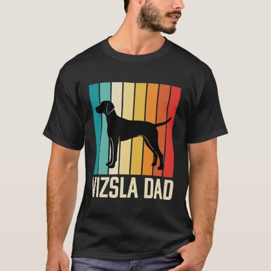 Retro Vizsla Vader Hond Silhouet T-shirt (Voorkant)