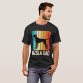 Retro Vizsla Vader Hond Silhouet T-shirt (Voorkant volledig)