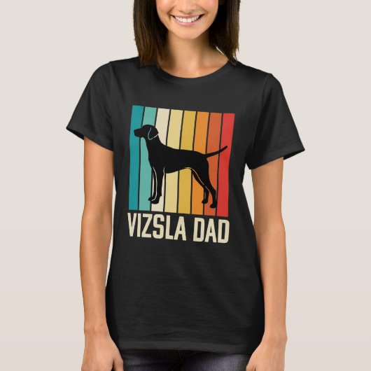 Retro Vizsla Vader Hond Silhouet T-shirt (Voorkant)