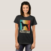 Retro Vizsla Vader Hond Silhouet T-shirt (Voorkant volledig)
