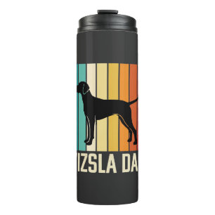 Retro Vizsla Vader Hond Silhouet Thermosbeker