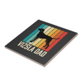 Retro Vizsla Vader Honden Silhouet Tegeltje (Zijkant)