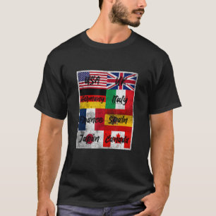 Retro vlaggen van de World Illustration Grap T-shirt