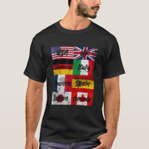 Retro vlaggen van de World Illustration Grap T-shirt