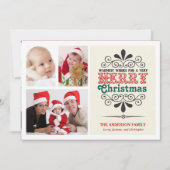 Retro Vlakke Kaart van de tri-Foto van Kerstmis (Voorkant)