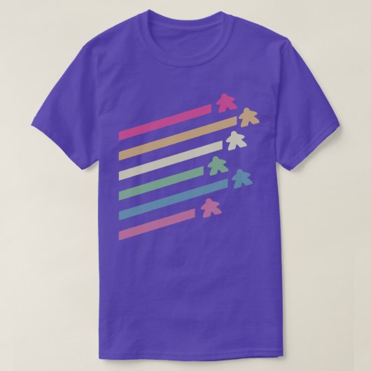 Retro vliegen Meeples T-shirt (Design voorkant)