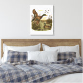 Retro-vliegende-wildeman-eend-jacht Canvas Afdruk (Insitu (Slaapkamer))