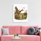 Retro-vliegende-wildeman-eend-jacht Canvas Afdruk (Insitu (Woonkamer))