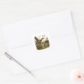 Retro-vliegende-wildeman-eend-jacht Vierkante Sticker (Envelop)