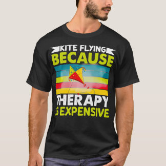 Retro vliegentherapie Kiteboarden Kitesurfen T-shirt