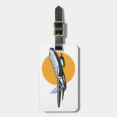 Retro Vliegtuig  Jet Travel Art Design Bagagelabel (Voorkant verticaal)