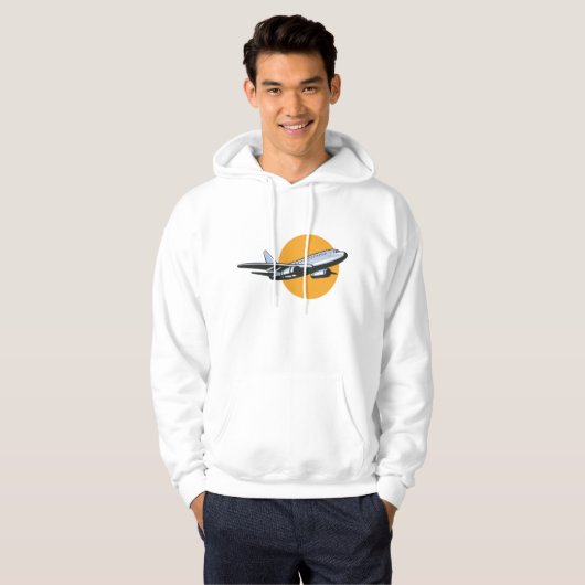 Retro Vliegtuig  Jet Travel Art Design Hoodie (Voorkant volledig)