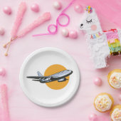 Retro Vliegtuig Jet Travel Art Design Papieren Bordje (Feest)