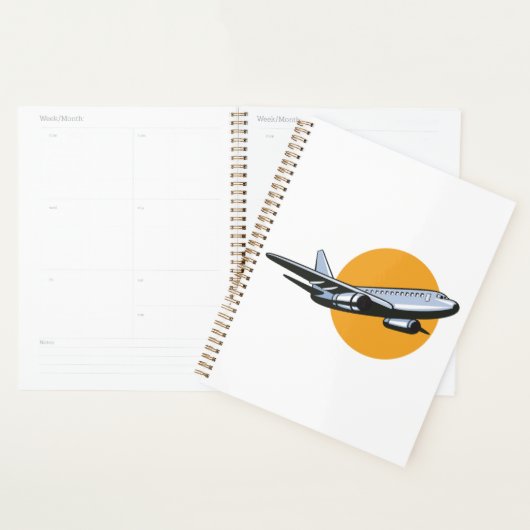 Retro Vliegtuig Jet Travel Art Design Planner (Display)
