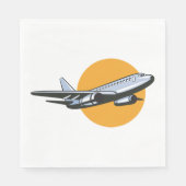 Retro Vliegtuig  Jet Travel Art Design Servet (Voorkant)